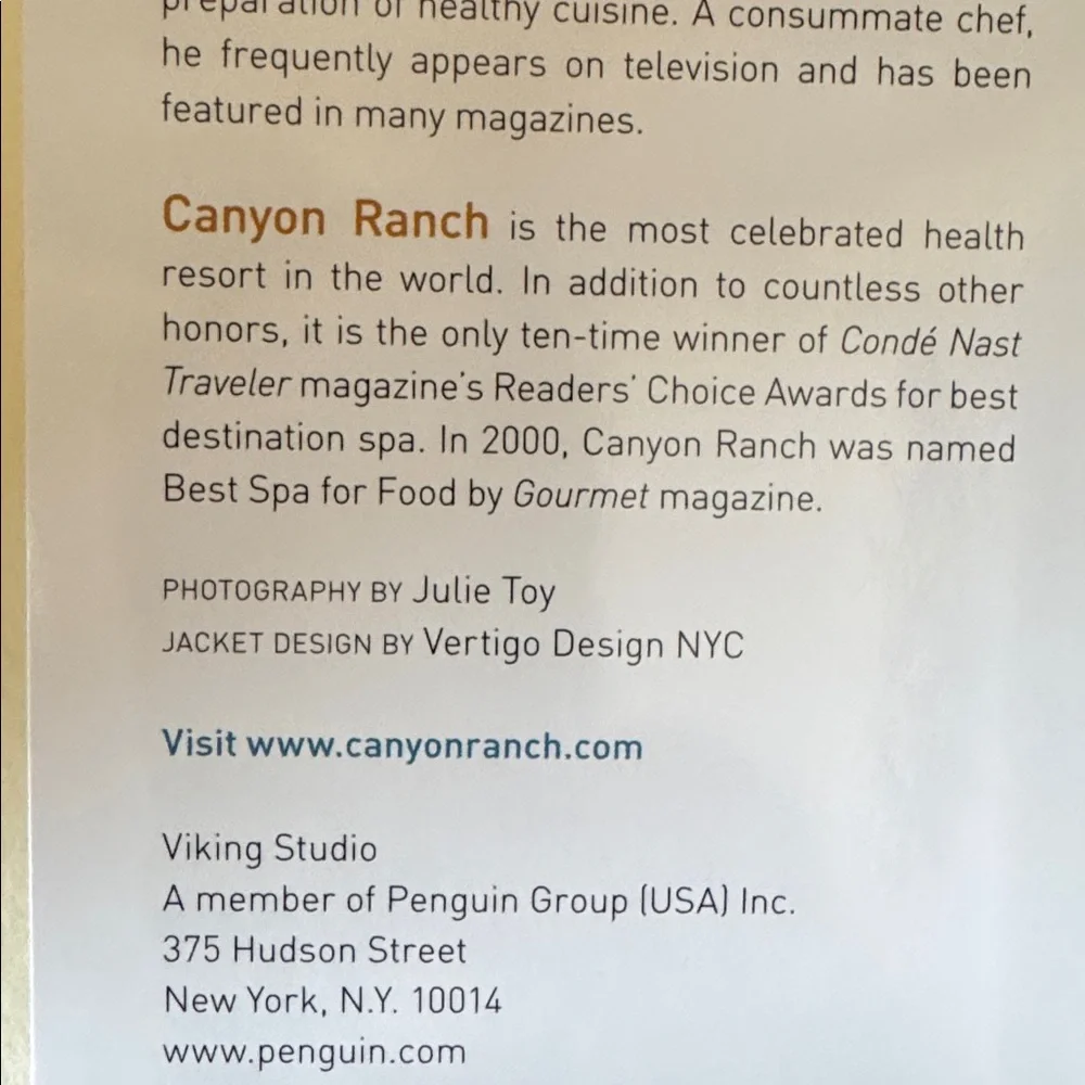 Canyon Ranch Nourish Cookbook Indulgently Healthy Cuisine by Scott Uehlein